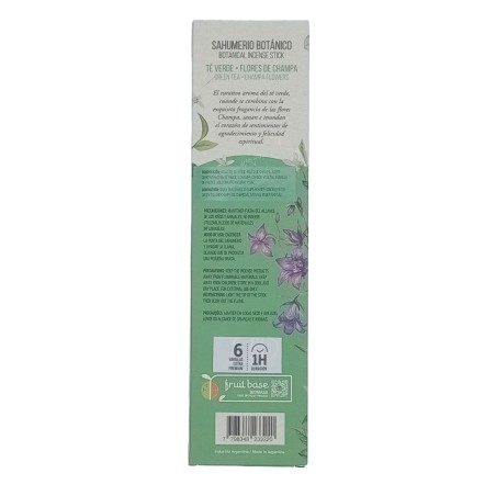 Incenso Botânico de Chá Verde Sahumerio - Flor Champa - Sagrada Madre