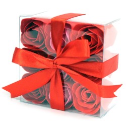 Lot de 9 Fleurs de Savon - Roses Rouges