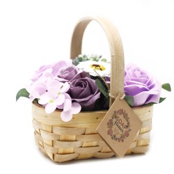 Wicker basket bouquet - med lilacs - Soap -...
