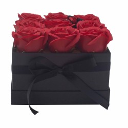 Caixa de Regal - Flor de Sabó 9 Roses vermell -...