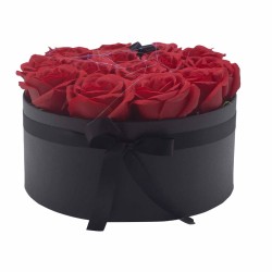 Caja de Regalo - Flor de Jabón 14 Rosas rojo -...