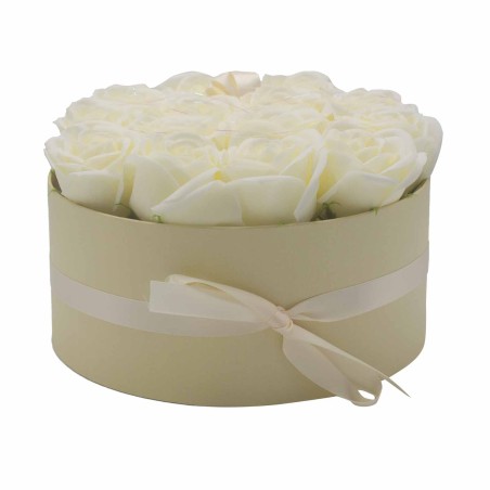 Caixa de Regal - Flor de Sabó 14 Roses Crema - ronda