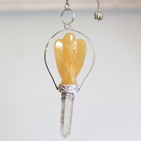 Magic Yellow Quartz Ring Angel Pendulum