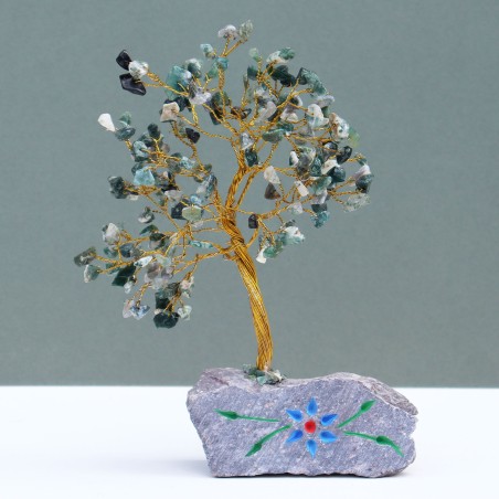 Agata Moss - 160 Stone Arbol Indio de Gemas