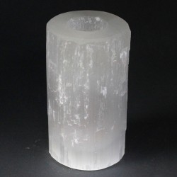 Castiçal cilíndrico de selenita - 15 cm