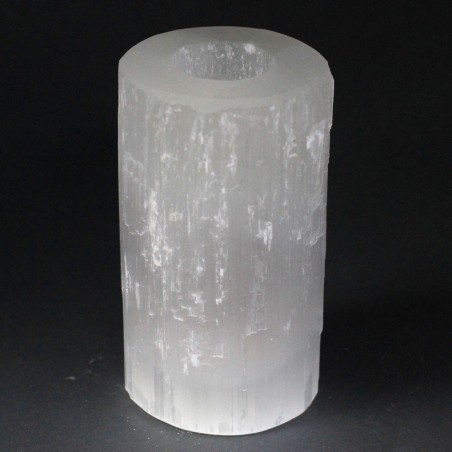 Cylinder Selenite Candlestick - 15 cm