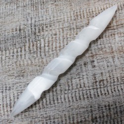 Varita Espiral de Selenita - 16 cm (Ambos...
