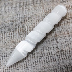 Varita Espiral de Selenita - 16 cm (Ambos...