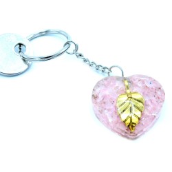 Breloc Orgonite Power - Rose Quartz Hearts Gold...