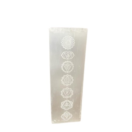 Selenit Block Lampe 25cm - Chakra Lampe
