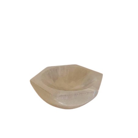Cuenco hexagonal de selenita - 6cm