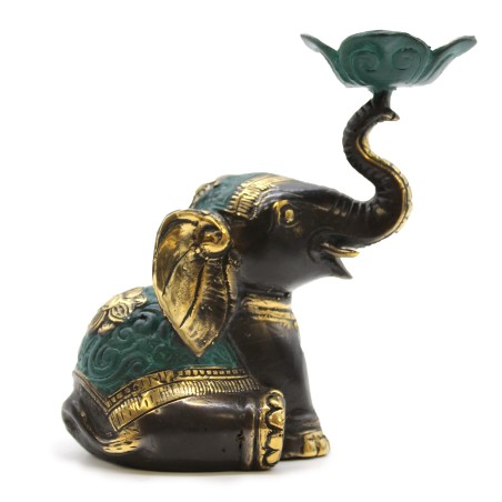 Portavelas / Incienso Elefante Mediano - 11x6.5x11cm
