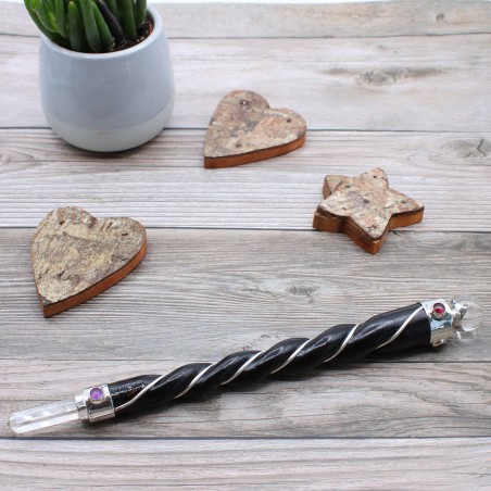 Chakra Wand met Engel - Gouden Kristal