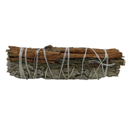 Atado de Salvia Blanca, Cedro y Canela Smudge Made in México - Atado de Hierba 10cm