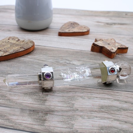 Hex Crystal Healing Wand - 12 cm - Rock Quartz
