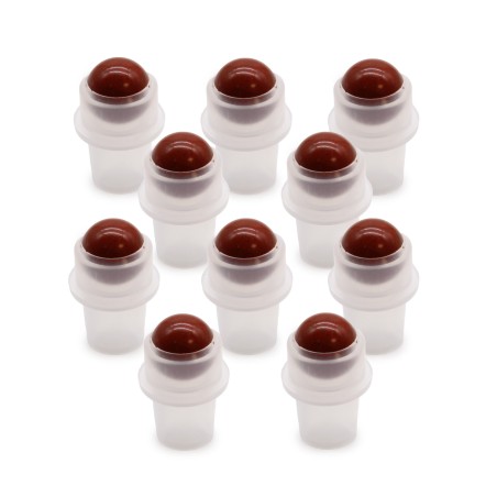 Ponta Rolante de Pedras Preciosas para Frasco de 5ml - Jaspe Vermelho