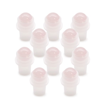 Ponta Rolante de Pedras Preciosas para Garrafa de 5ml - Quartzo Rosa