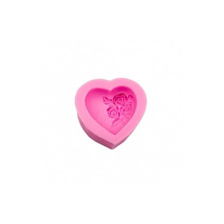 MOULE SILICONE SAVON COEUR AVEC DES FLEURS JE T’AIME