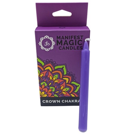 Candele magiche manifest (confezione da 12) - Viola - Chakra della corona