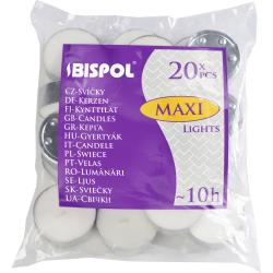 20x bougies chauffe-plat Bispol non parfumées -...