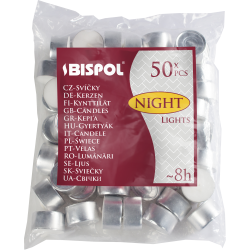 50x Velas sin perfume Bispol - 8h duracion