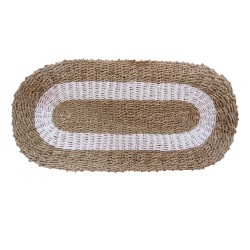 Catifa Oval Alga Marina Seagrass Blanc & Marró...