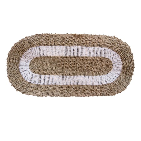 Alfombra Oval Alga Marina Seagrass Blanco & Marrón - Classic - 60x120cm - Hecho en Indonesia