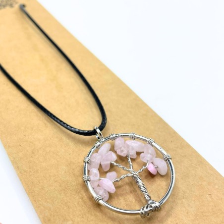 Ciondolo Albero della Vita - Quarzo rosa