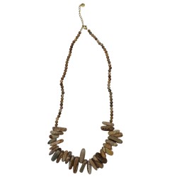 Collar de Gemas de Piedra Larga - Piedra de mapa - Creatividad y Protección