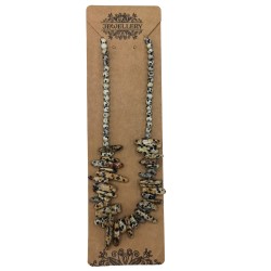 Collar de Gemas de Piedra Larga - Piedra dálmata - Pensamientos positivos
