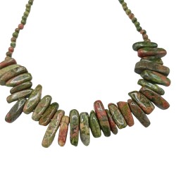 Collier Long Pierre Gemme - Agate Mousse -...