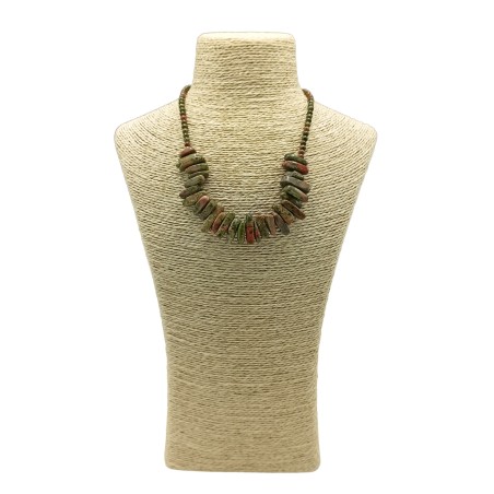 Collar de Gemas de Piedra Larga - Ágata de musgo - Despertar talentos