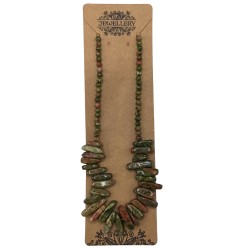 Collar de Gemas de Piedra Larga - Ágata de musgo - Despertar talentos
