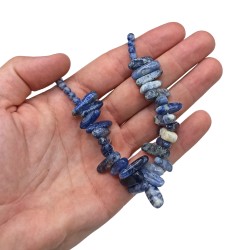 Collar de Gemas de Piedra Larga - Sodalita - Verdad y pensamiento