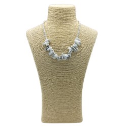 Collar de Gemas de Piedra Larga - Jaspe blanco - Paz y amistad