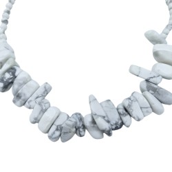 Collana lunga con gemme di pietra - Diaspro...