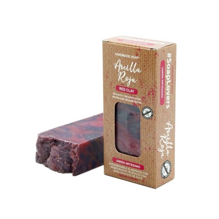 Pastilla de Jabón Artesano de Aceite de Oliva con Arcilla Roja 100gr