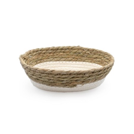 OVAL WEAVE AND WICKER BASKET 24X18X8CM