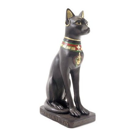 FIGURA RESINA GATO NEGRO EGIPCIO 20 CM. (protección y suerte) 1 unidad