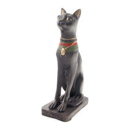 FIGURA RESINA GATO NEGRO EGIPCIO 20 CM. (protección y suerte) 1 unidad