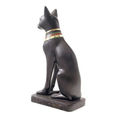 FIGURA DE RESINA DE GATO PRETO EGÍPCIO 20 CM. (proteção e sorte) 1 unidade