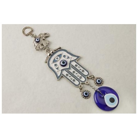 MAIN DE FATIMA AVEC OEIL DE VERRE TURC 6 X 22 CM