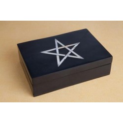 CAIXA DE ESTEATITA PRETA 16X10X6 CM NACAR...