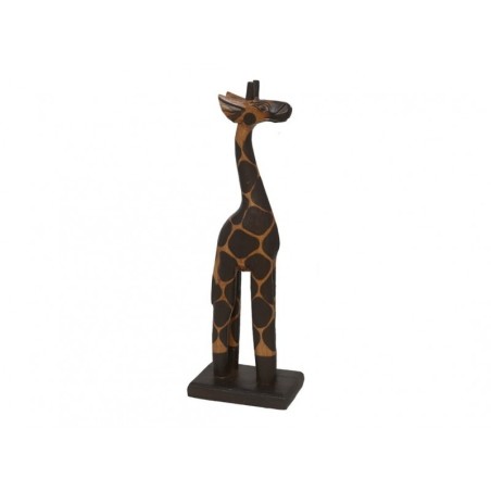 JIRAFA DE MADERA 30CM MARRÓN/ROMBOS