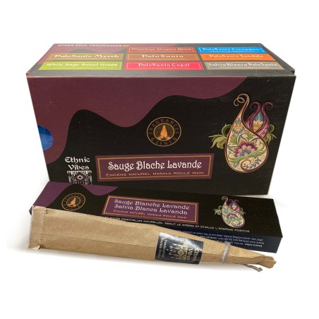 INCIENSO ETHNIC VIBES SALVIA BLANCA + LAVANDA FRAGANCES & SENS MASALA 1 Cajita de 15gr.