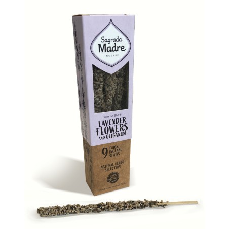 Incienso Sahumerio Sagrada Madre - Lavanda y Olíbano (incienso) 9 varillas gruesas