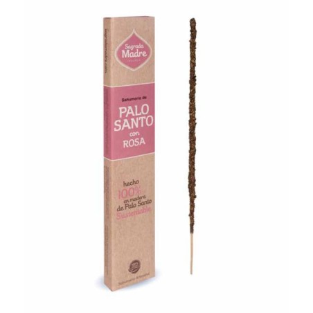 Incienso Palo Santo con Rosa Sagrada Madre - Sahumerio 8 varillas gruesas