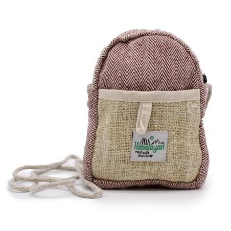 Bolsa de cáñamo móvil con cuerda - Color aleatorio - 17x13x3cm