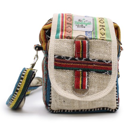 Bolsa de Viaje Body-Cross Natural Hemp & Jhari - 15x18x5cm