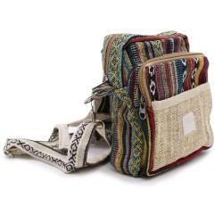 Bolsa de Viaje Body-Cross Natural Hemp & Jhari - 15x18x5cm
